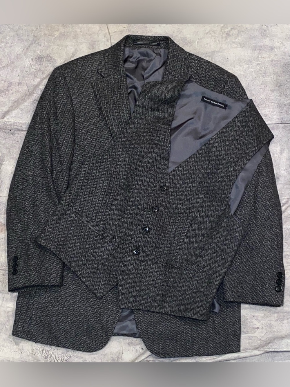 J Press Pressidential 2 Piece Suit Tweed Blazer Sport Coat Jacket Blazer Vest 38